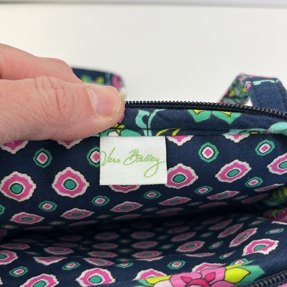 Vera Bradley Navy Blue & Pink Floral Crossbody Purse Wallet Organizer Bag - Picture 8 of 11